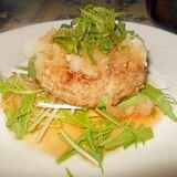 ポン酢で食べる☆塩豆腐入り和風ハンバーグ★